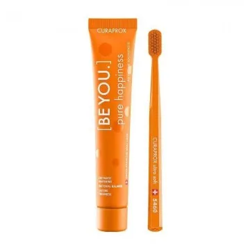 Curaprox - Be You Pure Happiness, Toothpaste + Brush (peach flavor + apricot) Curasept - 2