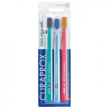 Set of toothbrushes Curaprox CS 5460 Ultra Soft ultra-soft Turquoise + Blue + Pink 3 pcs Curasept - 1