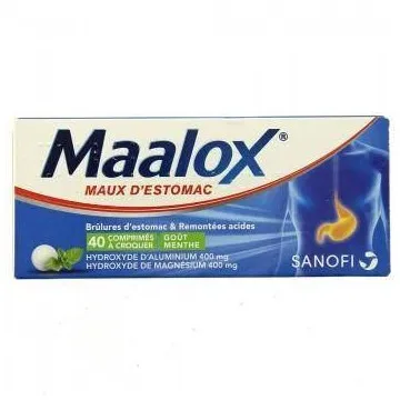 MAALOX MENTHE 40 Tablets Sanofi efarma.al - 1