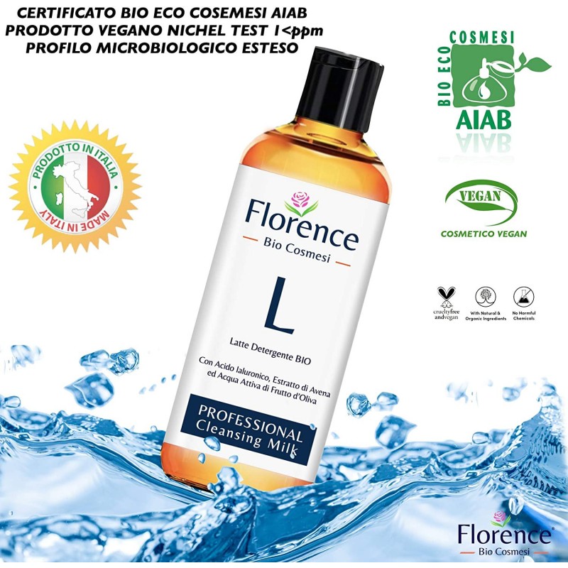 Florence Face Cleasing Milk with Hyaluronic Acid and Active Olive Fruit Water 250 ml Florence Organics - 7
