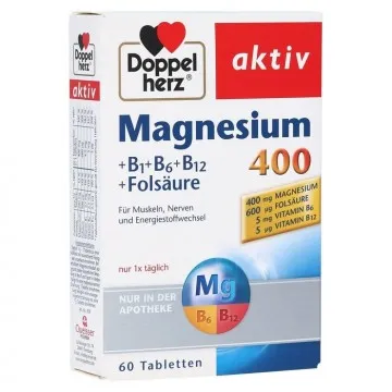 DoppelHerz – Magnesium 400 (+ B1 + B6 + B12 + Folic Acid) - 1