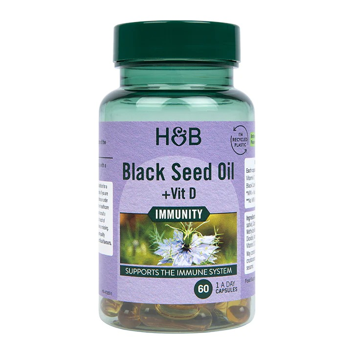 Holland & Barrett Black Seed Oil + Vit D *60 Capsules