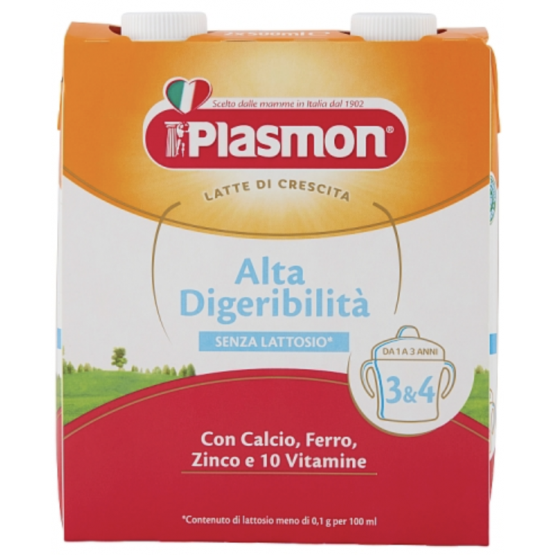 Plasmon Alta Digeribilità 3 & 4 Latte di Crescita 2 x 500 ml Plasmon - 1