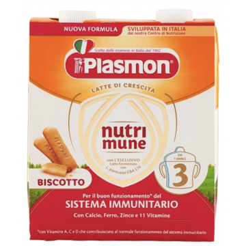 Plasmon 3 Biscotto Latte di Crescite 2 x 500 ml Plasmon - 1
