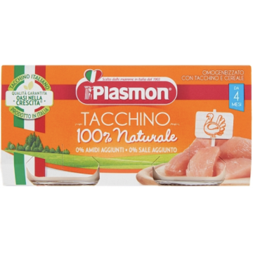 Plasmon Tacchino Omogeneizzato con Tacchino e Cereale 2 x 80 g Plasmon - 1