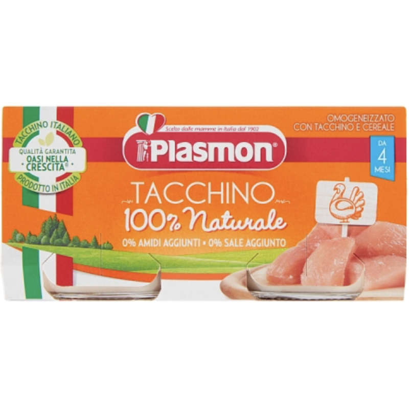 Plasmon Tacchino Omogeneizzato con Tacchino e Cereale 2 x 80 g Plasmon - 1