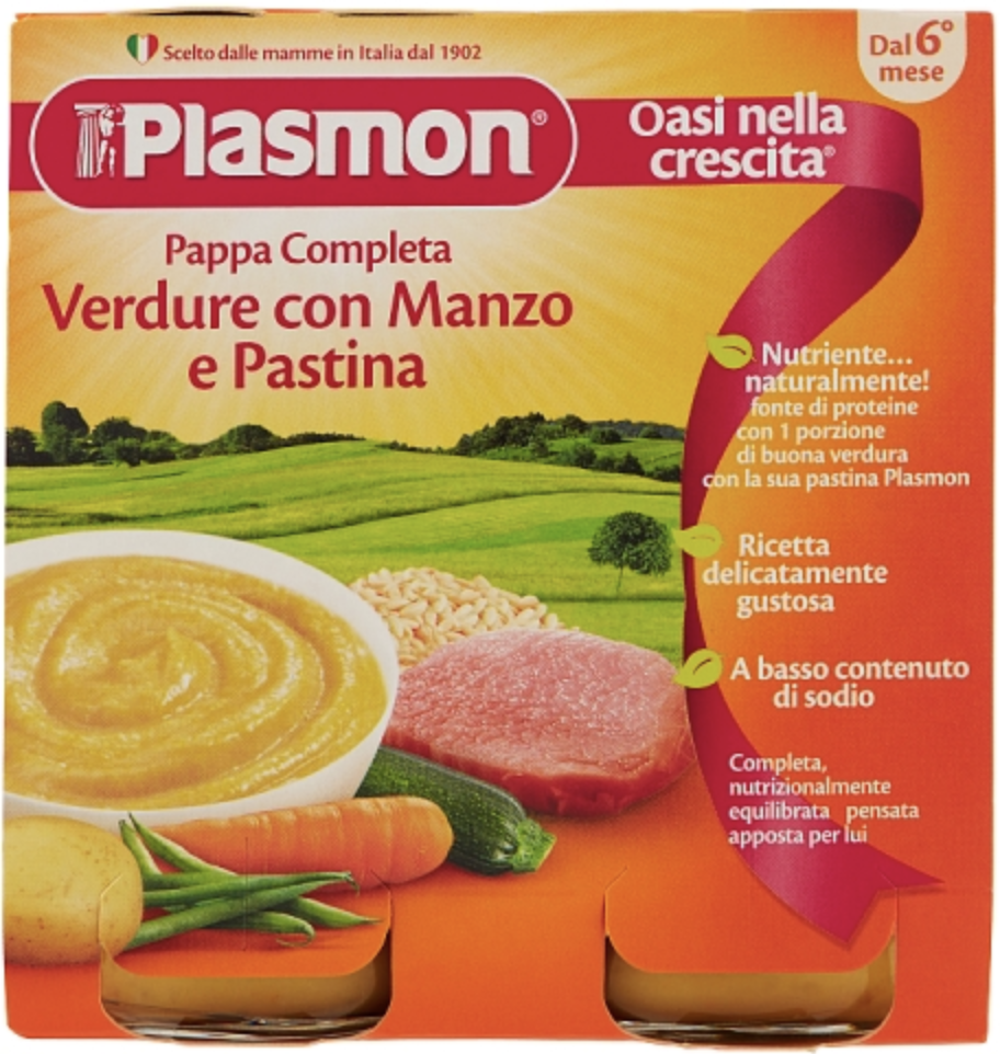 La Pappa Completa Verdure, Manzo e Pastina 4 x 190 g
